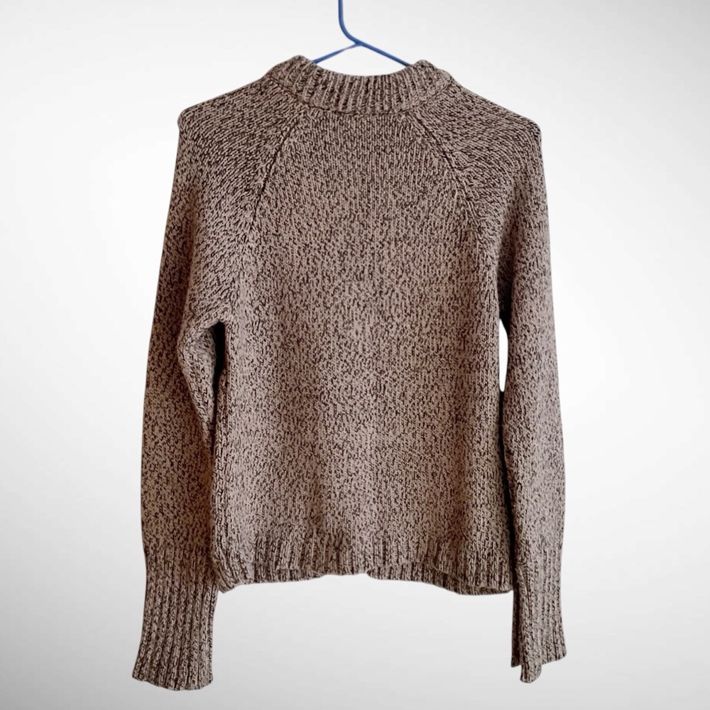 Zara Mockneck Pullover Sweater Asymmentrical Front Buttons - Picture 2 of 11